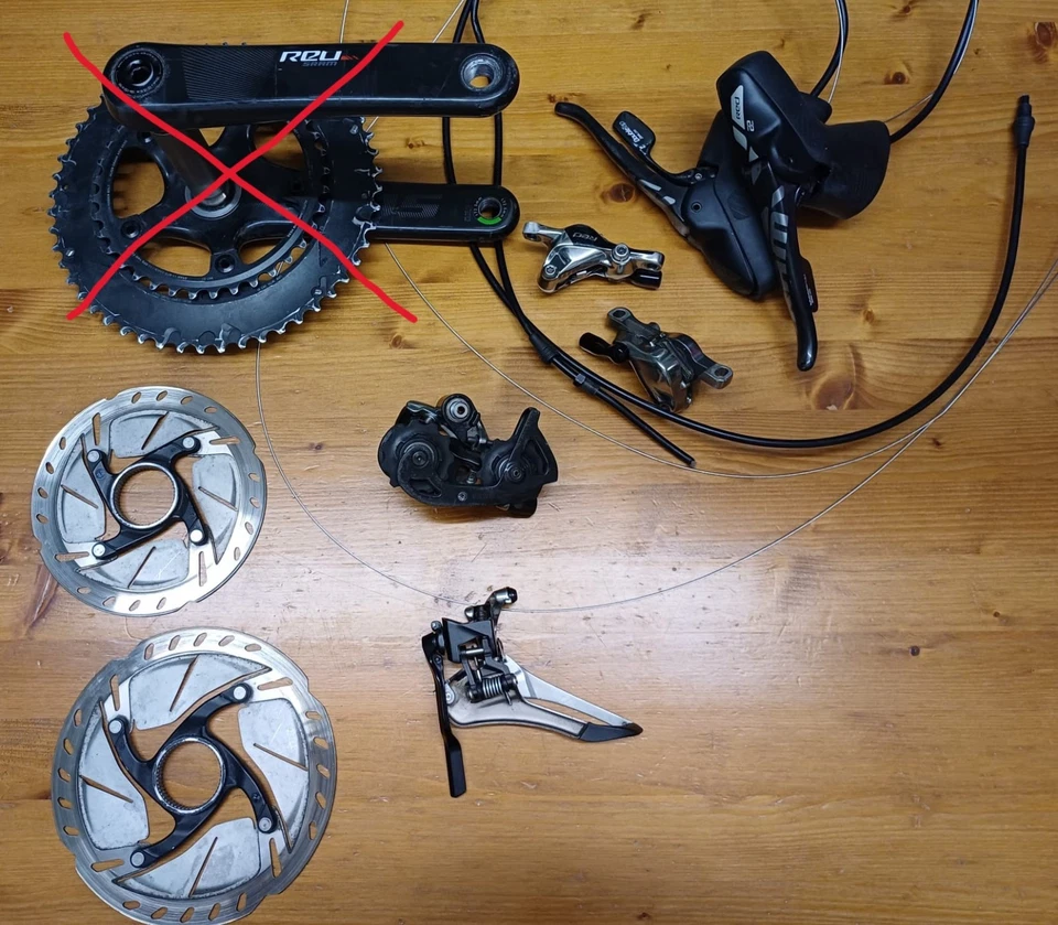 Gruppo Completo SRAM Red 22 2x11 Bici Corsa Dischi Shimano Freni Idraulici  - Immagine 2 di 4