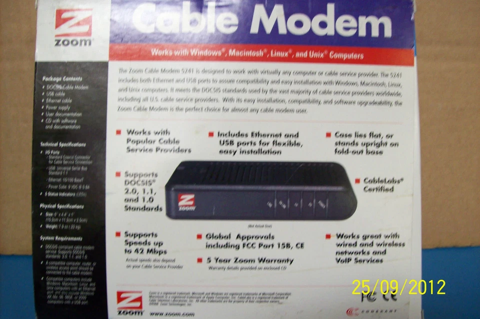 ZOOM 5241 CABLE MODEM - Imagem 3 de 3