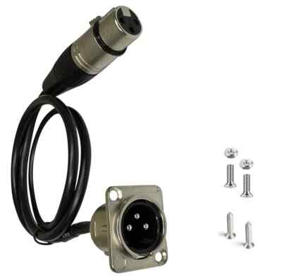 Premium XLR Pass Through Cable, No Solder, for Stage Box, Patch Panel, Floor Box