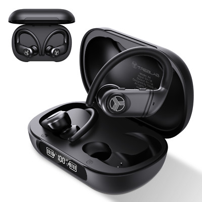 TREBLAB X4 Wireless Earbuds with Earhooks   253H Battery, ENC Mic, Bluetooth 5.4