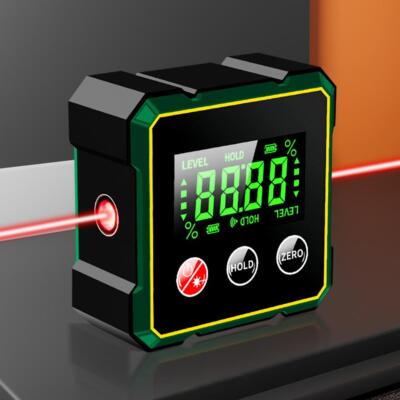 Digital Angle Finder Magnetic Protractor Laser Level Box Inclinometer Tool