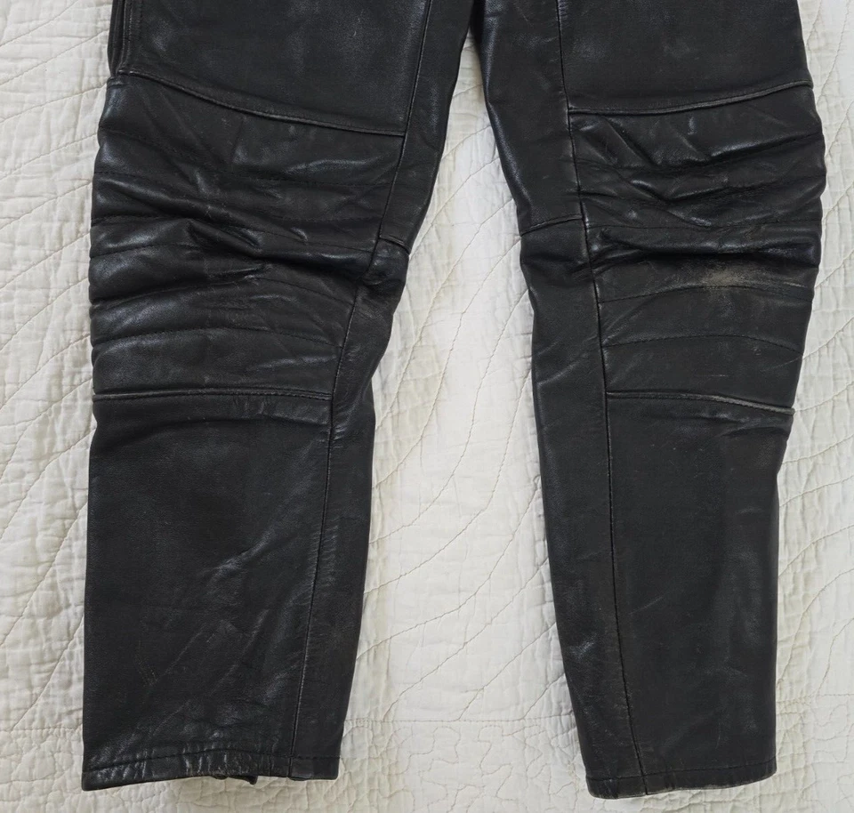 Pantalones de cuero Nelson Rigg talla/30 negros motociclista carreras Foto 2 de 4