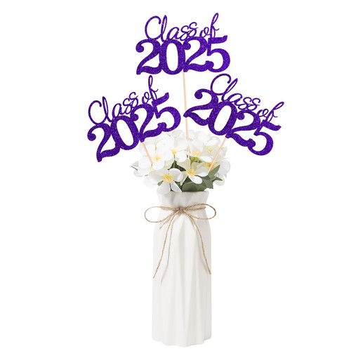 10 PCS Graduation Class Centerpieces Purple Class of 2025 Graduation Centerpi...