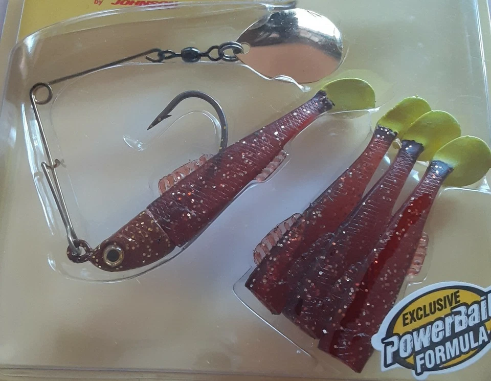 Berkley Powerbait Johnson Beetle Spin Mullet Spinnerbait 4" Rootbeer 1/4 oz  Foto 4 de 4