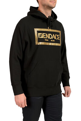 FENDI X VERSACE Fendace Black&Gold Embroidery Sweatshirt