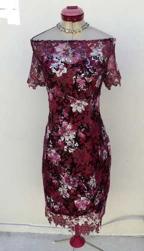PAPER DOLLS Red Floral Lace DRESS Size UK 14 Aus 16 NWT Cocktail Party Wedding - Picture 4 of 8