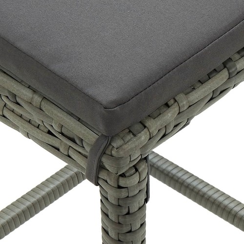 Rattan Bar Set Outdoor Pub Table And Stools With Cushion Garden Furniture 4 Pcs - Picture 11 of 11