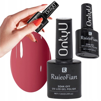 DUNKELROTE HYBRID-NAILFARBSCHICHT MIT UV-POLISH NurU/L052