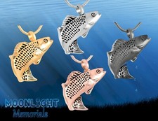 New Fish Cremation Fishing Urn Keepsake Ashes Memorial Necklace