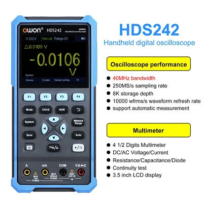 OWON HDS200 Series Handheld Digital Oscilloscope 2CH+1CH Waveform Generator USB