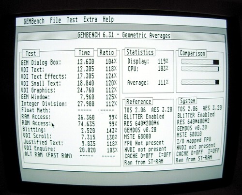 GEM BENCH 6.31 software floppy disk utility for ATARI ST STF STE TT / FALCON - Picture 3 of 5