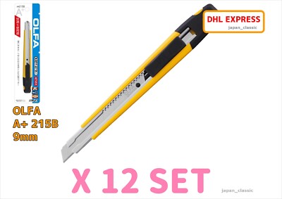 OLFA 215B A+ AUTO-LOCK AMBIDEXTROUS 9mm SMALL BLADE SERIES X 12