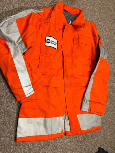MTA Metro North Railroad Fire Resistant Jacket Made In USA Men’s Size Large VTG - Picture 9 of 13