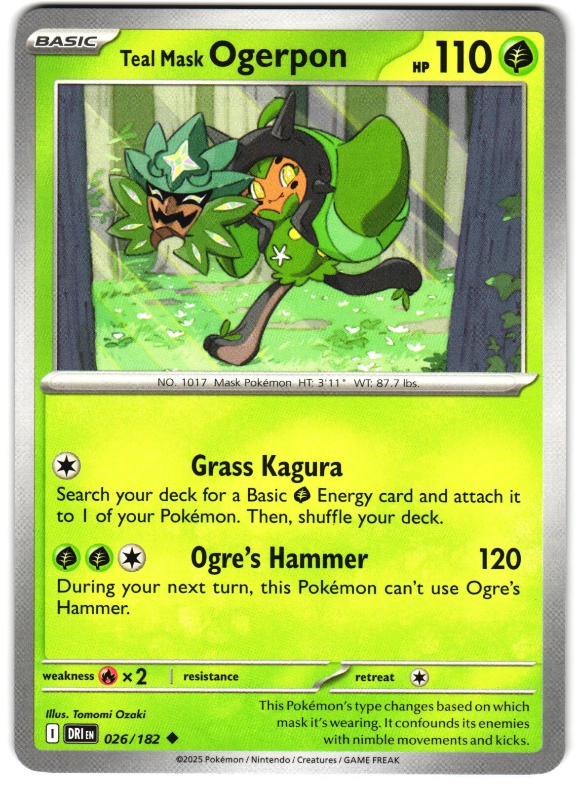 Teal Mask Ogerpon 26/182 Pokemon SV: Destined Rivals 