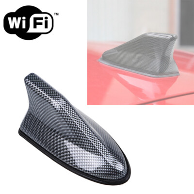 Universal Carbon Fiber Look Style Shark Fin Antenna Radio FM//AM Decorate Aerial