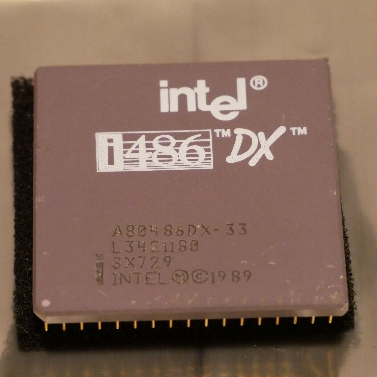 Vintage Intel 486 DX 33 MHz A80486DX-33 SX729 CPU Tested & Working