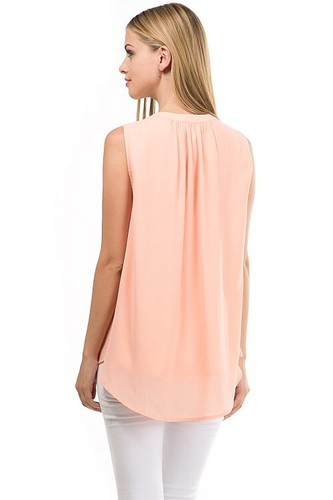 Women's Casual Sleeveless Lace-Up Strapless Black/Peach Hi-Low Tops Size S,M,L - Picture 26 of 29