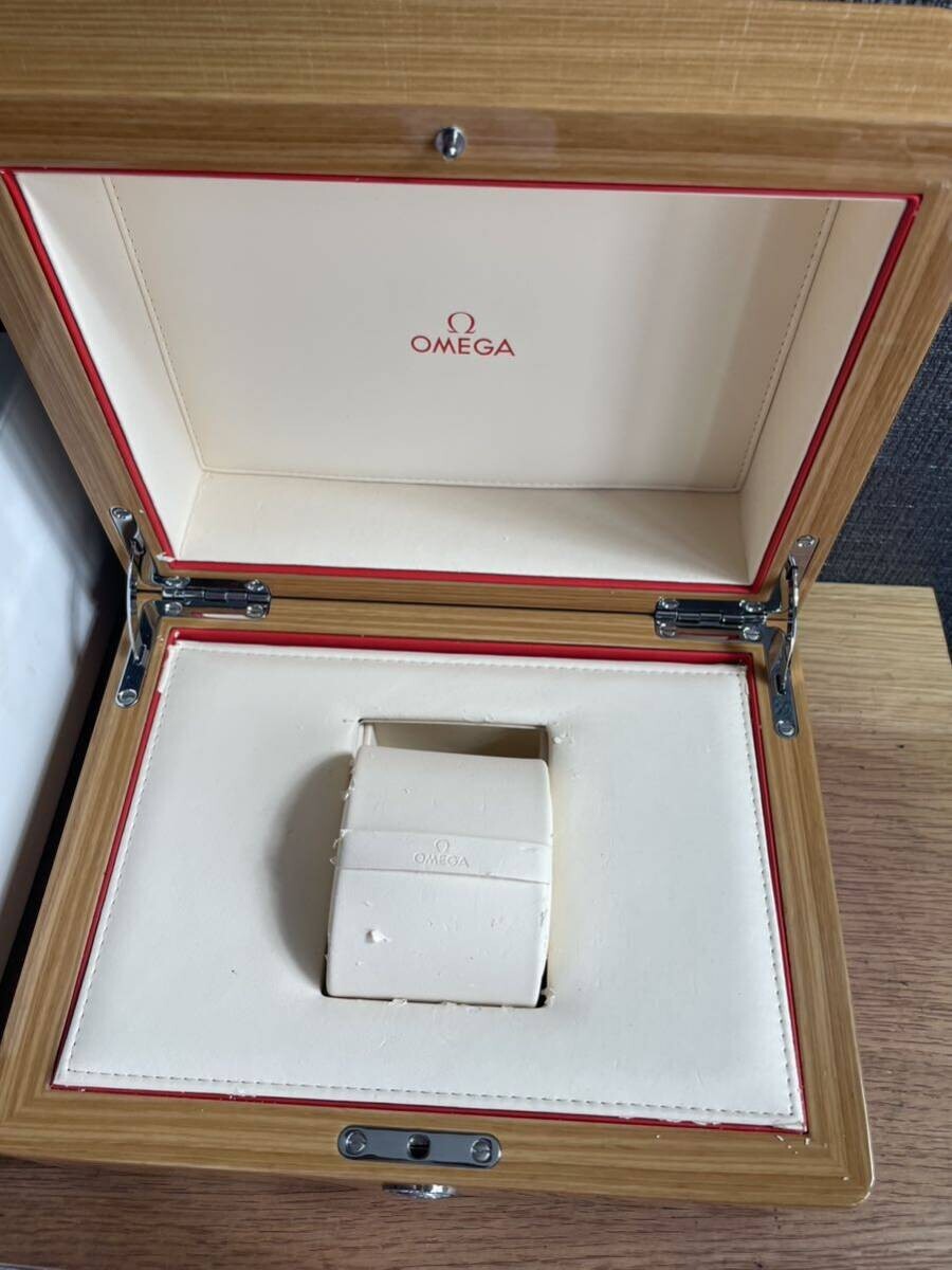 VINTAGE GENUINE OMEGA watch box case wood leather booklet