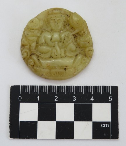 Ciondolo Buddha antico orientale vittoriano vintage pietra dura intagliata cinese - Foto 2 di 6