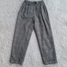 VTG 80s Lauren Ralph Lauren Wmn's 100 Worsted Wool Houndstooth Trousers 27 X 29
