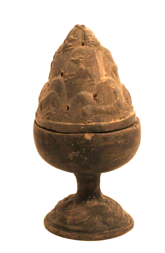 Han Dynasty Grey Terracotta Hill Censor- Boshanlu with Animals - Picture 14 of 20