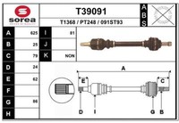 EAI Antriebswelle Vorne Links FüR CitroëN Berlingo B9 C4 Picasso I Ud_ Ua_