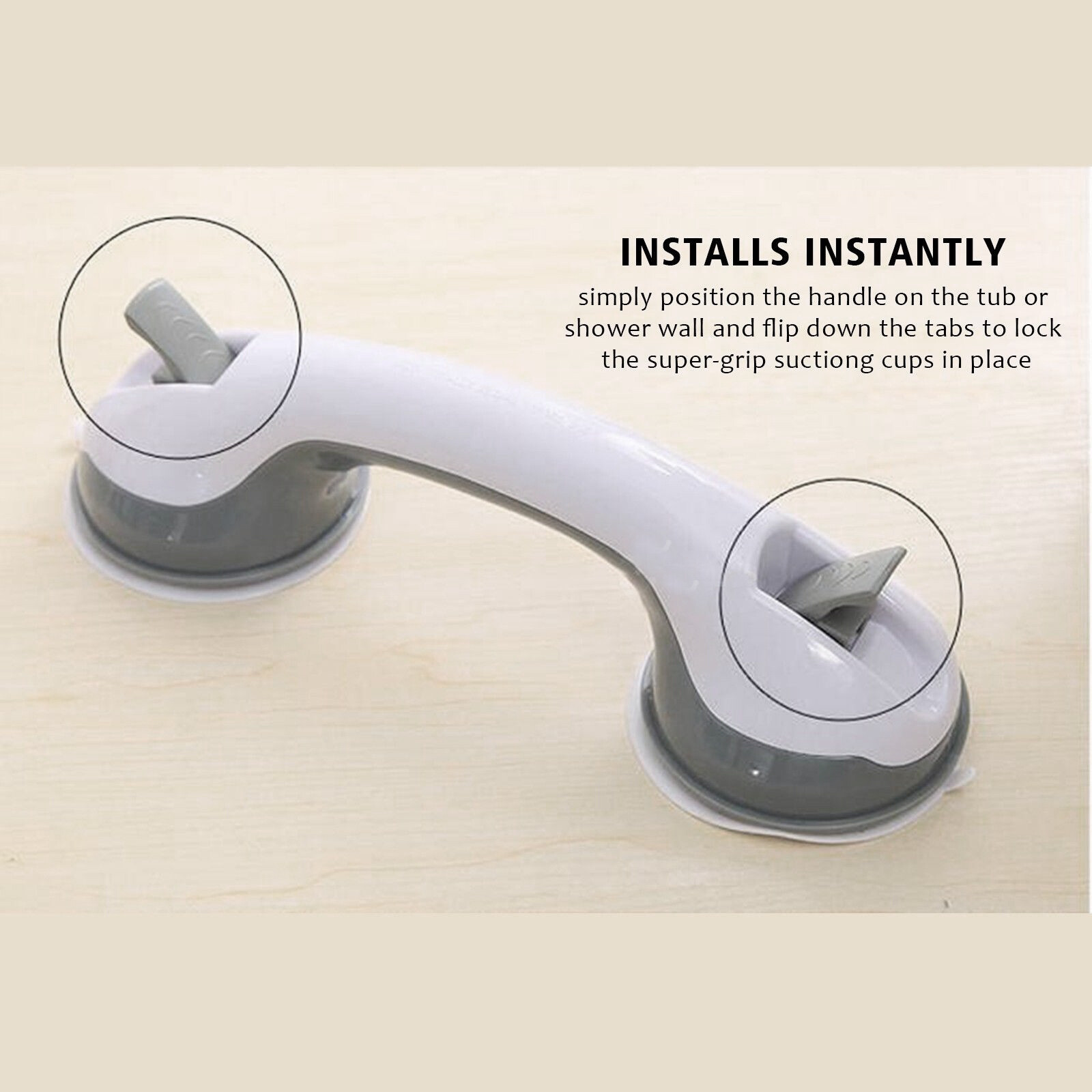 Security Bath Tub Handle Bathtub Shower Bar Grip Suction Cup Nonslip