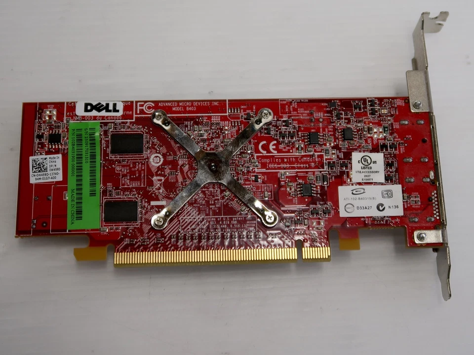 ATI Radeon HD 3470, 256MB DDR2, 64 BIT, 2 x Display Ports, Dell 0W459D, WORKING - Image 2 of 4