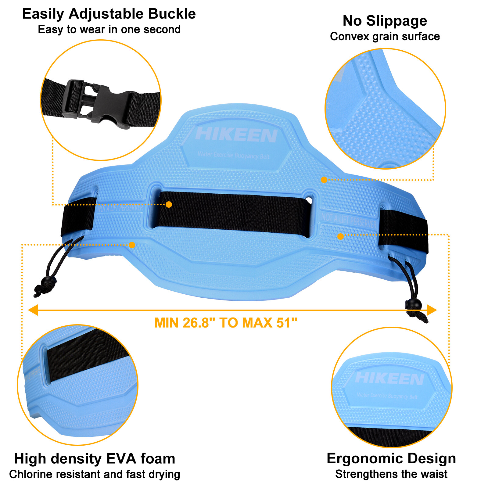Swim Floating Belt,Water Aerobics Swimming Belt with Fixing Straps