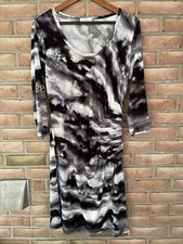 Calvin Klein Dress Women’s Size 14 Black,Gray Side Ruched 3/4 Sleeve Pullover