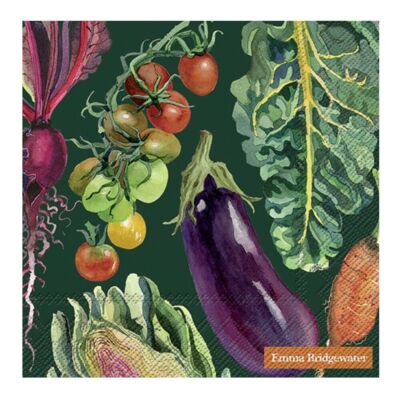 Emma Bridgewater Gemüsegarten Grünpapier Mittagessen Servietten 20 in Packung 33 cm qm
