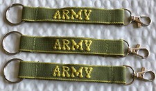 ARMY Personalized Embroidered key Strap Key Ring keychain W/ Clasp