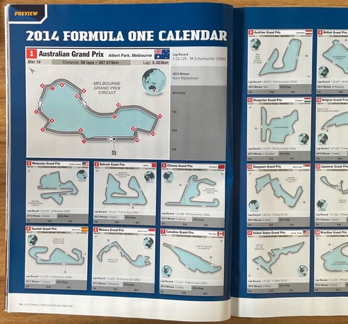 AUSTRALIAN GRAND PRIX FORMULA ONE F1 2014 Official Program - Picture 3 of 6