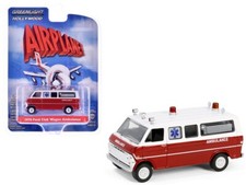 1970 FORD CLUB WAGON AMBULANCE "AIRPLANE!" 1/64 DIECAST BY GREENLIGHT 62030 B