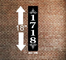 Personalized Home Address Sign Aluminum 4" x 18" Custom House Number Plaque
