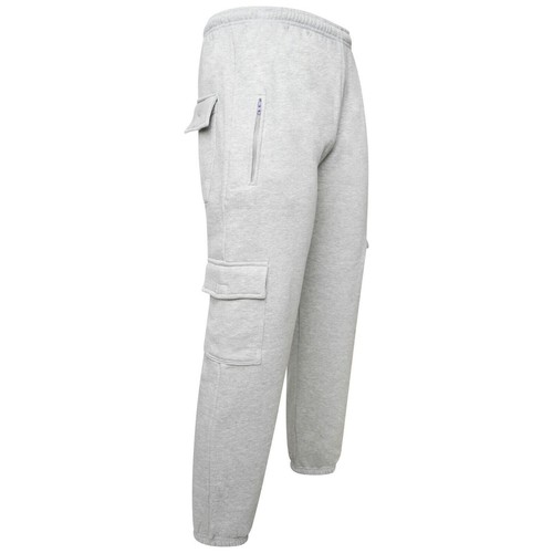 MENS FLEECE CARGO COMBAT FIVE POCKET JOGGING BOTTOM TRACKSUIT JOGGER SWEAT PANTS - Picture 3 of 10