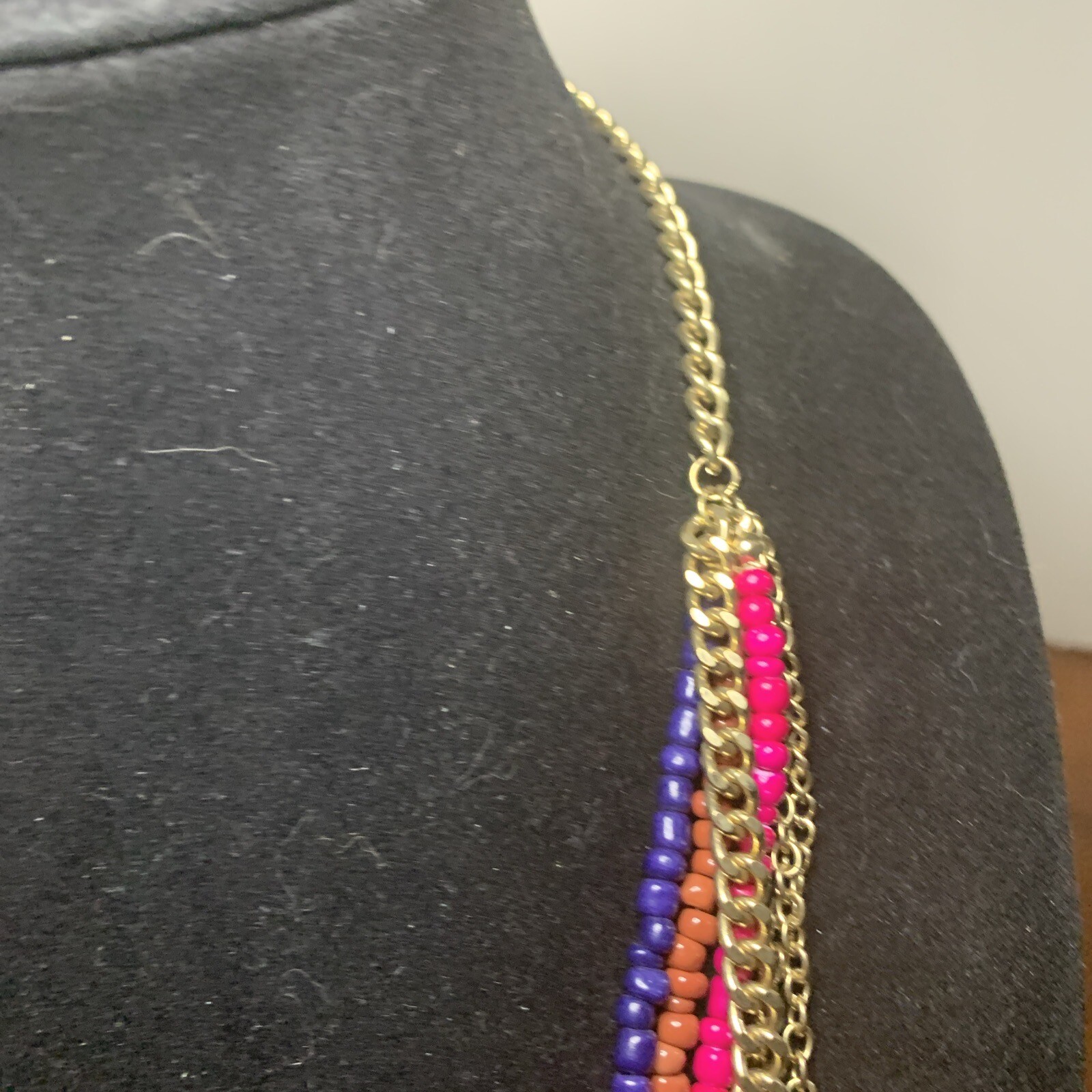 Multi Layered & Multi Colored  CHAIN NECKLACE 14”… - image 10