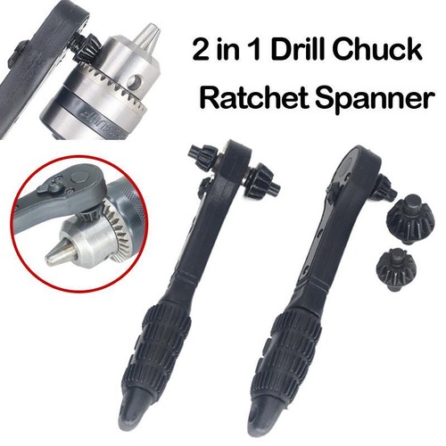 Drill Chuck Wrench Set, 2-in-1 Black Fast Ratchet Drill Chuck Key Wrench - Picture 6 of 21