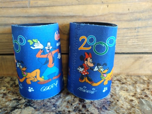 2 Vintage Celebrate The Future Disney 2000 Foam Koozies Mickey, Minnie, Goofy - Picture 2 of 3