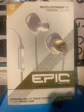 New JLAB Earbuds Universal Mic with Track Control White/Gold (EPIC-WHTGLD-BOX)