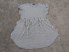 Shein Dress Women's XL Baby Doll Tunic Mini Stripe Gray Casual Flutter Sleeve