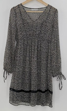 Motherhood Maternity Black Floral Lined Chiffon Dress Boho See Measurements