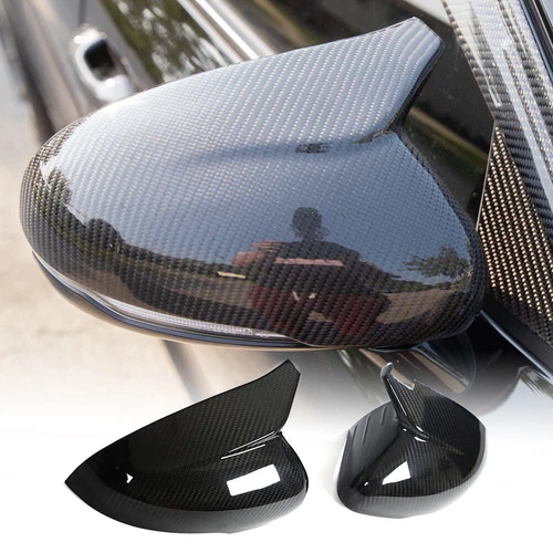 For Kia Stinger K8 2018-2023 Dry Carbon Fiber Side Wing Mirror Cover Caps Add On