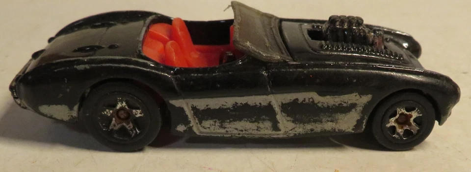 2000 HOT WHEELS AUSTIN HEALEY BLACK 1:64 DIECAST 2 7/8" CAR SILVER & RED Loose - Image 2 of 4