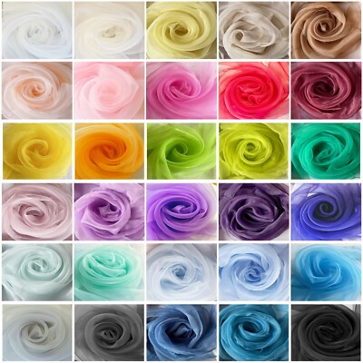 50 Farben Top Qualität 140CM Kristall Organza Hochzeit Gardine Stoff Meterware