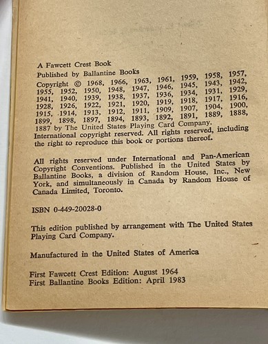 Official Rules of Card Games Albert H. Morehead Paperback Book 1983 - Foto 3 di 3