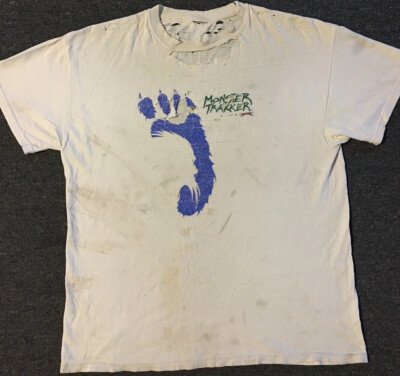 Vtg Maverik Monster Tracker Truck Thrashed Faded Shirt L Biker Grunge Punk Y2K