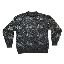 Vintage Kennington Italia Wool Blend Sweater Pullover Crew Neck Knit Pattern L