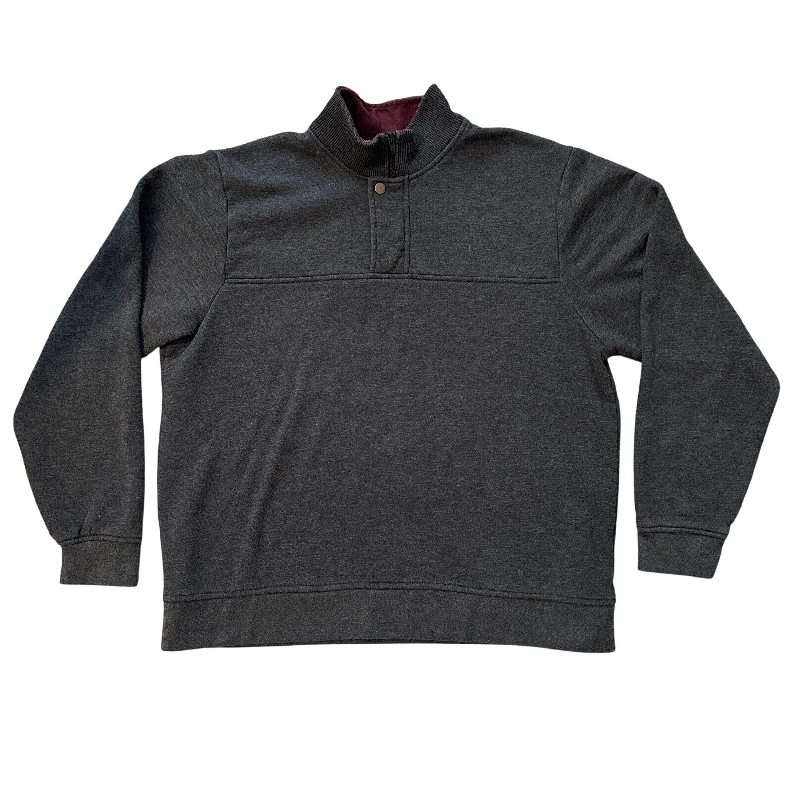Orvis Quarter Zip Button Up Pullover Sweater Gray… - image 1