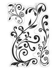Inkadinkado Flower Flourishes Vines and Swirls Cling Rubber Stamp